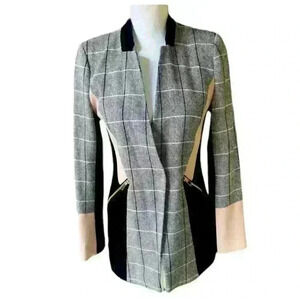 River Island ladies Blazer UK8. Colorblock. Gold Zipper pockets and snap closure